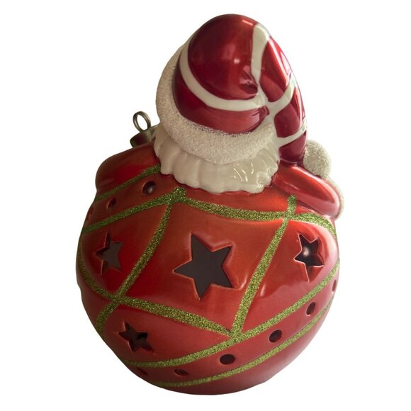 Home Reflections Ceramic Santa Claus Luminary W/ Flameless Candle & Timer - Picture 3 of 10